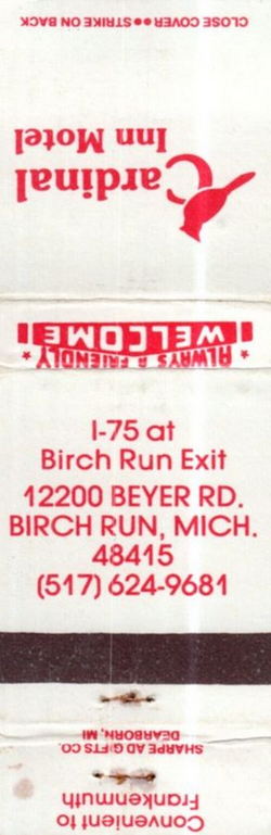 Cardinal Inn Motel - Matchbook (newer photo)